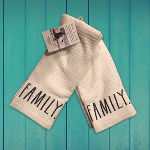 Rae Dunn set of two FAMILY Towels